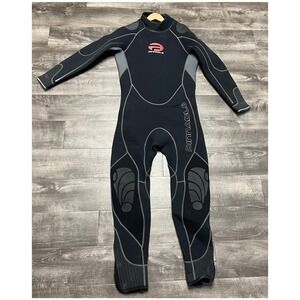 Pinnacle Mens Full Body Wetsuit Scuba Diving Surfing Black Grey Reinforced Knee
